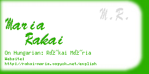 maria rakai business card